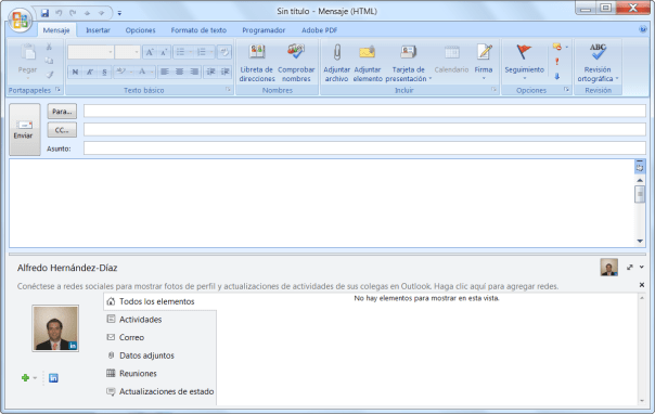 Outlook Social Connector