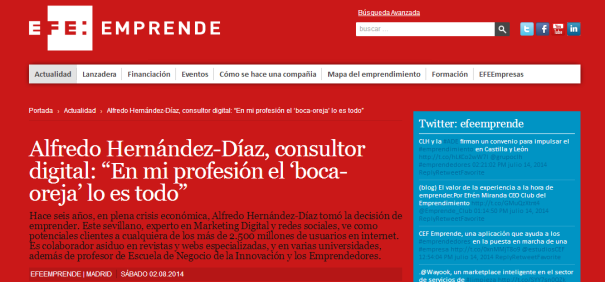Entrevista EFE Emprende a Alfredo Hernández-Díaz como Consultor Digital