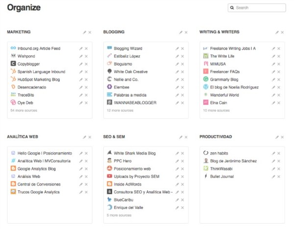 Organizar y editar los Feeeds en Feedly