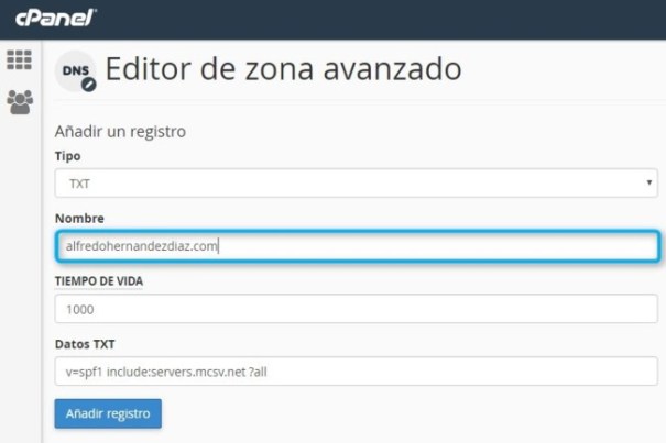 Autentificación Dominio SPF